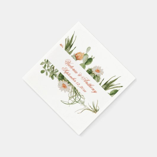 Boho Cactus Floral Rustic Servet (Hoek)