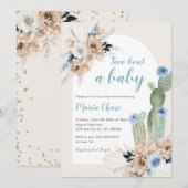 Boho Cactus Floral Taco Bout a Baby Show Kaart (Voorkant / Achterkant)