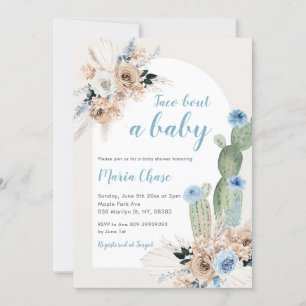 Boho Cactus Floral Taco Bout a Baby Show Kaart