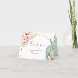 Boho Cactus Floral Vrijgezellenfeest Dank je wel Bedankkaart