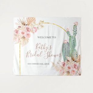 Boho Cactus Floral Vrijgezellenfeest Sign Tapestry Wandkleed