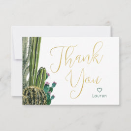 Boho Cactus Gepersonaliseerde Dank je Bedankkaart