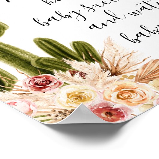 Boho Cactus Gold Neem een Baby Succulent Poster (Hoek)