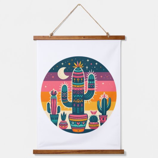 Boho Cactus Hangend Wandkleed (Voorkant)