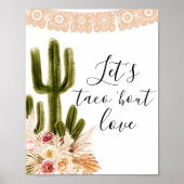 Boho Cactus Let's Taco's over liefdesbordje Poster (Voorkant)