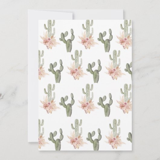 Boho Cactus Liefde en Tacos Vrijgezellenfeest Uitn Kaart (Achterkant)