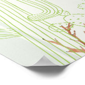 Boho Cactus Line Art Arch Welkom Baby shower Poster (Hoek)