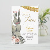 Boho Cactus Love and Tacos Vrijgezellenfeest Kaart (Staand voorkant)