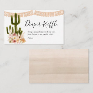 Boho Cactus Luier Raffle Kaart