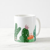 Boho Cactus Painting in Green Personalized Koffiemok (Voorkant rechts)