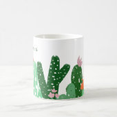 Boho Cactus Painting in Green Personalized Koffiemok (Center)