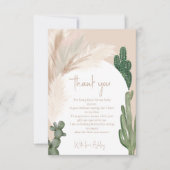 Boho cactus pampas arch baby shower bedankkaart (Voorkant)