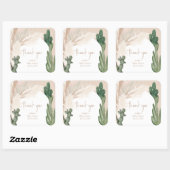 Boho cactus pampas arch baby shower vierkante sticker (Vel)