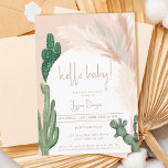 Boho cactus pampas arch hallo baby shower kaart<br><div class="desc">hallo Baby! Tropische Boho woestijngroene cactus en pampas grasneutraal hallo baby shower wilde cacti,  pampas waterverf,  met gedempte aardtonen met lichte beige en terracotta kleuren.</div>