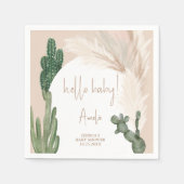 Boho cactus pampas arch hallo baby shower servet (Voorkant)
