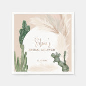 Boho cactus pampas boog bruidsdouche servet (Voorkant)