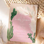 Boho cactus pampas boogroze vrijgezellenfeest kaart<br><div class="desc">Tropische Boho woestijngroene cactus en pampasgras vrijgezellenfeest verjaardagsfeestje uitnodigen met wilde cactussen,  pampas waterverf,  boogvormig met gedempte aardetinten met licht beige en terracotta kleuren met stoffige roze boog.</div>