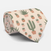 Boho Cactus Patroon Stropdas (Opgerold)