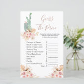Boho Cactus Pink Floral raad het prijsspel (Staand voorkant)
