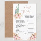 Boho Cactus Pink Floral raad het prijsspel (Voorkant / Achterkant)