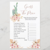 Boho Cactus Pink Floral raad het prijsspel (Voorkant)