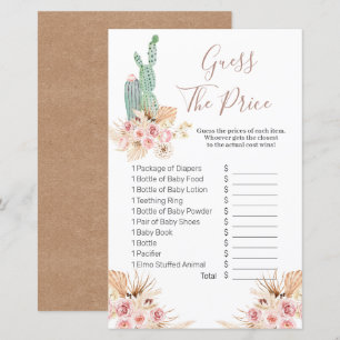 Boho Cactus Pink Floral raad het prijsspel