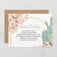 Boho Cactus Pink Flowers Books for baby