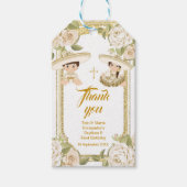 Boho Cactus Pink Flowers Dank je Label Cadeaulabel (Voorkant)