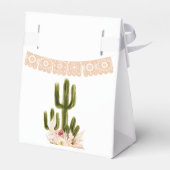 Boho Cactus Pink Flowers Pampas Grass Party Bedankdoosjes (Achterkant)