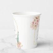 Boho Cactus Pink Flowers White Paper Cups Papieren Bekers (Rechts)