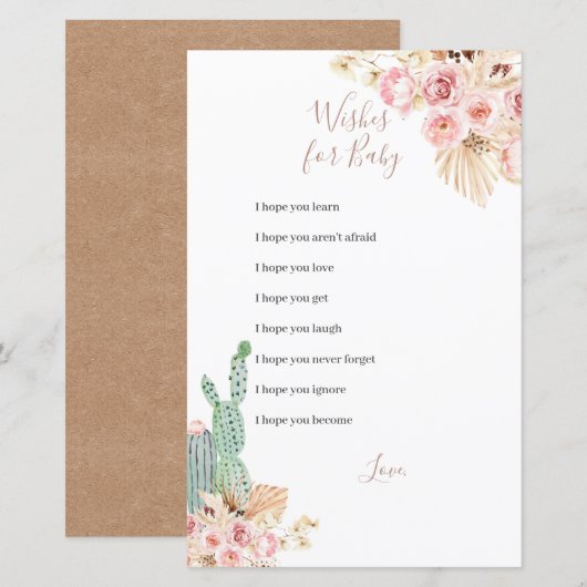 Boho Cactus Pink Flowers wil Baby gamen (Voorkant / Achterkant)