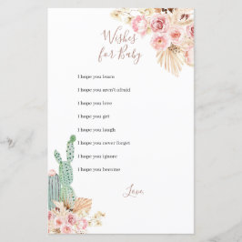 Boho Cactus Pink Flowers wil Baby gamen