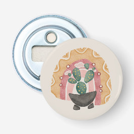 Boho Cactus regenboog: levendige woestijnvibes Button Flesopener