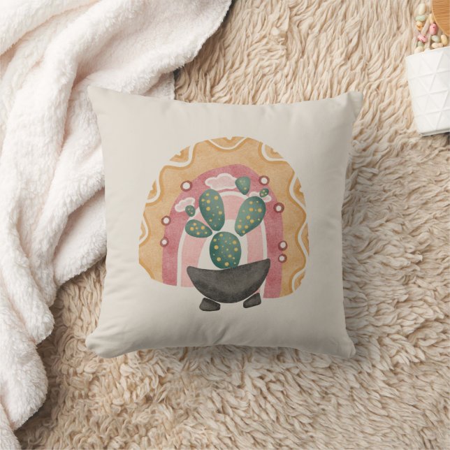 Boho Cactus regenboog: levendige woestijnvibes Kussen (Deken)
