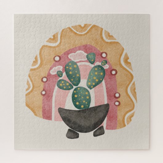 Boho Cactus regenboog: levendige woestijnvibes Legpuzzel (Verticaal)