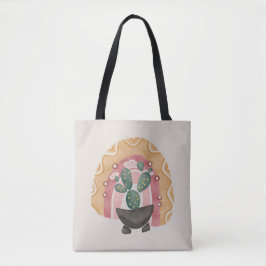 Boho Cactus regenboog: levendige woestijnvibes Tote Bag