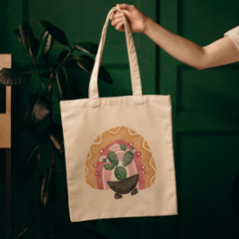 Boho Cactus regenboog: levendige woestijnvibes Tote Bag