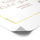 Boho Cactus Roze Bloem Bruidsdouche Welkomstbord Poster (Hoek)