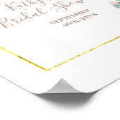 Boho Cactus Roze Bloem Bruidsfeest Welkomstbord Poster (Hoek)