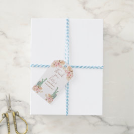Boho Cactus Roze Bloemen Bedankt Tag Cadeaulabel