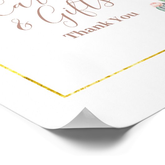 Boho Cactus Roze Bloemen Kaarten & Cadeaus Bord Poster (Hoek)