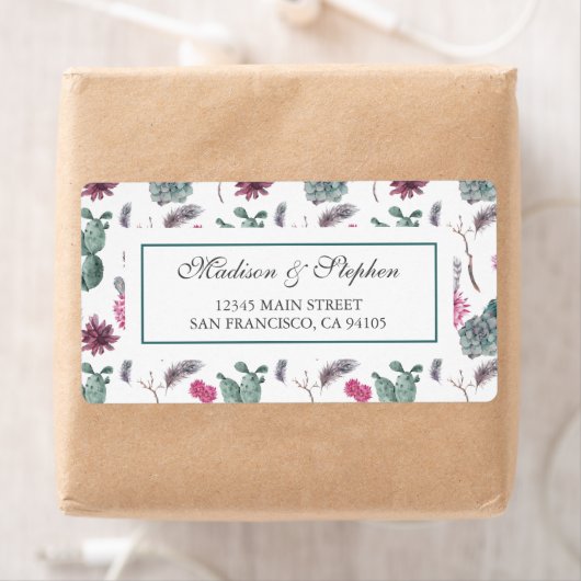 Boho Cactus, Sappig & Bloemen - Bruiloft Etiket (Insitu)