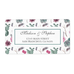 Boho Cactus, Sappig & Bloemen - Bruiloft Etiket