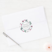 Boho Cactus, Succulent & Bloemen | Dank je Ronde Sticker (Envelop)
