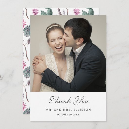 Boho Cactus, Succulent & Floral | Dank u wel Bedankkaart (Voorkant / Achterkant)