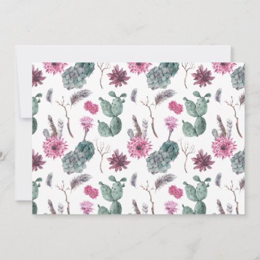 Boho Cactus, Succulent & Floral - Save the Date (Achterkant)