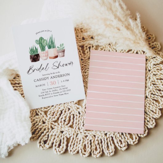 Boho Cactus Succulent Vrijgezellenfeest Kaart