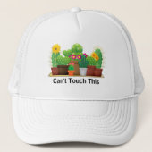 BOHO Cactus Succulents White Trucker Hat Trucker Pet (Voorkant)