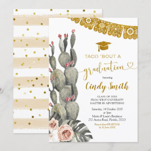 Boho Cactus Taco Bout a Afstuderen Kaart
