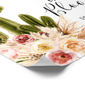 Boho Cactus Taco Bout Baby in Bloom Sign. Poster (Hoek)